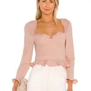 Majorelle Corie Top Long Sleeve Ruffle XS Revolve